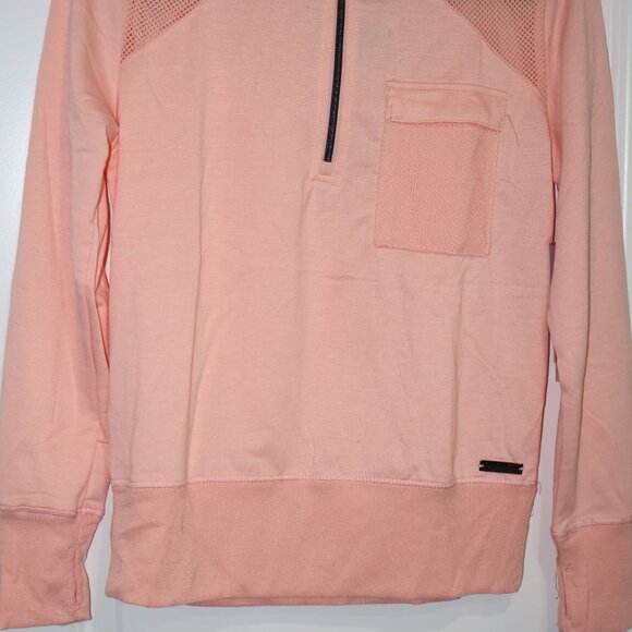 Nine West Active Pink/Coral Half Zip Sweatshirt Mesh Detail Small NWT - Picture 3 of 11